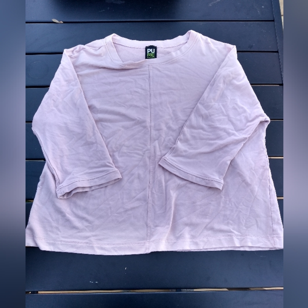 Pure Essence Urbanology Pink 3/4 Sleeve Shirt, Sz. Large, Made in Canada…